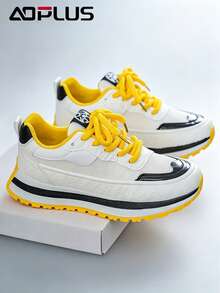 AoPlus Retro Outdoor Sports Shoes With Comfortable Breathable Memory System, Molded PU Cushioning Base, Inheriting Classic Design Aesthetics - 黃色 - 查看 2