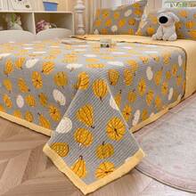 1 buah Sprei Quilted Bermotif, Selimut Tipis Quilted, Desain Quilted Modern dan Modis, Multifungsi Dapat Digunakan Sebagai Sprei atau Selimut, Lembut, Nyaman, Ramah Kulit, dan Bernapas, Dapat Dicuci dengan Mesin, Tidak Rontok Serat Kapas, Cocok untuk Sprei Sepanjang Musim, Cocok untuk Kamar Tidur, Kamar Tamu, Asrama (Sarung Bantal dan Isinya Tidak Termasuk) - Jeruk - View 5