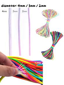 2mm/4mm Diameter, Rainbow Paracord, DIY Rope, Bracelet Weaving Rope, Outdoor Camping Rope, - Multicolor - View 3