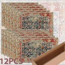 1pc/4pcs/6pcs/8pcs, Vintage Bohemian Style, Suitable For Dining Table, Breakfast Mat, Coffee Bar, All-Season Decor, Washable Table Mat, Room Decoration, Kitchen Dining Table Mat, Indoor/Outdoor Party Decor, Home Decor, Ideal Gift - Multicolor - View 10
