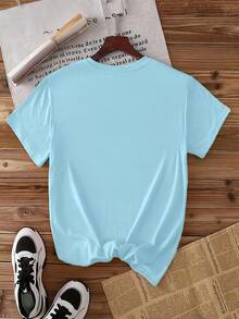 o redondo, lavable a máquina, suave con la piel, suave y transpirable.Apta para primavera, verano y otoño.Prenda superior diaria divertida e casual para mujer, tallas S-XXL.Conjuntos ideales - Cielo azul - Ver 5