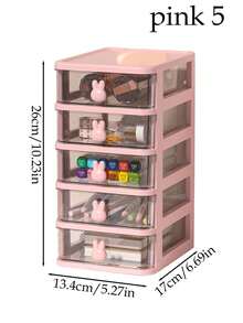 1 pieza Caja de almacenamiento de escritorio con diseño de conejo lindo, organizador de papelería con cajón de conejo, mini caja de exhibición de figuras de acrílico, caja de almacenamiento de cosméticos y joyas, adecuada para dormitorio, habitación, tocador u oficina, regalo de vuelta a la escuela, cumpleaños, Navidad - Multicolor - Ver 17