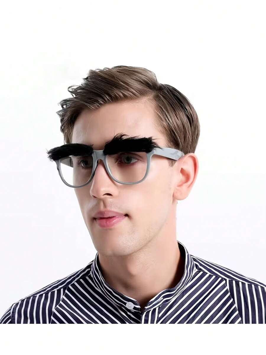1pc Random Style Funny Glasses, Halloween April Fools' Day Birthday Party Costume Prop, Instantly Ignite Party Atmosphere, Fun Party Gathering Funny Nose & Mustache Glasses Gift, Hilarious Prank Holiday Performance Glasses, Various Styles - One Size Fits All - View 1