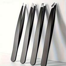 4pcs Stainless Steel High-Density Tweezers, Designed For Hair Removal, Beard Trimming And Eyebrow Shaping, Suitable For Hair Removal, Beard Trimming And Eyebrow Shaping Tool Set, All-Season Use, Durable, Essential Helper For Holidays! Must-Have For Makeup And Beauty Enthusiasts! - 4pcs - View 1