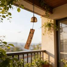 Japanese Style Wind Chime, Copper Bell With "Peace And Joy" Tag, Zen Garden Decor Suitable For Home, Yard, Balcony, Meditation Room, Unique Housewarming Gift - Multicolor - View 7