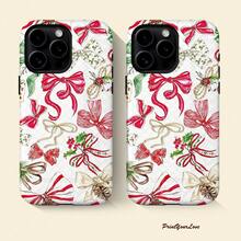 [Ships From Germany/France/Spain/Italy] Phone Case - Christmas Bow Pattern 2-In-1 Screen Protector, Stylish Protective Case, Valentine's Day Gift, Compatible With Apple 11-17 Pro/Max/Plus/Air And Galaxy S21-S26 Ultra, Drop-Proof, Wear-Resistant, Anti-Yellowing, Perfect Gift - 1 Image - View 5