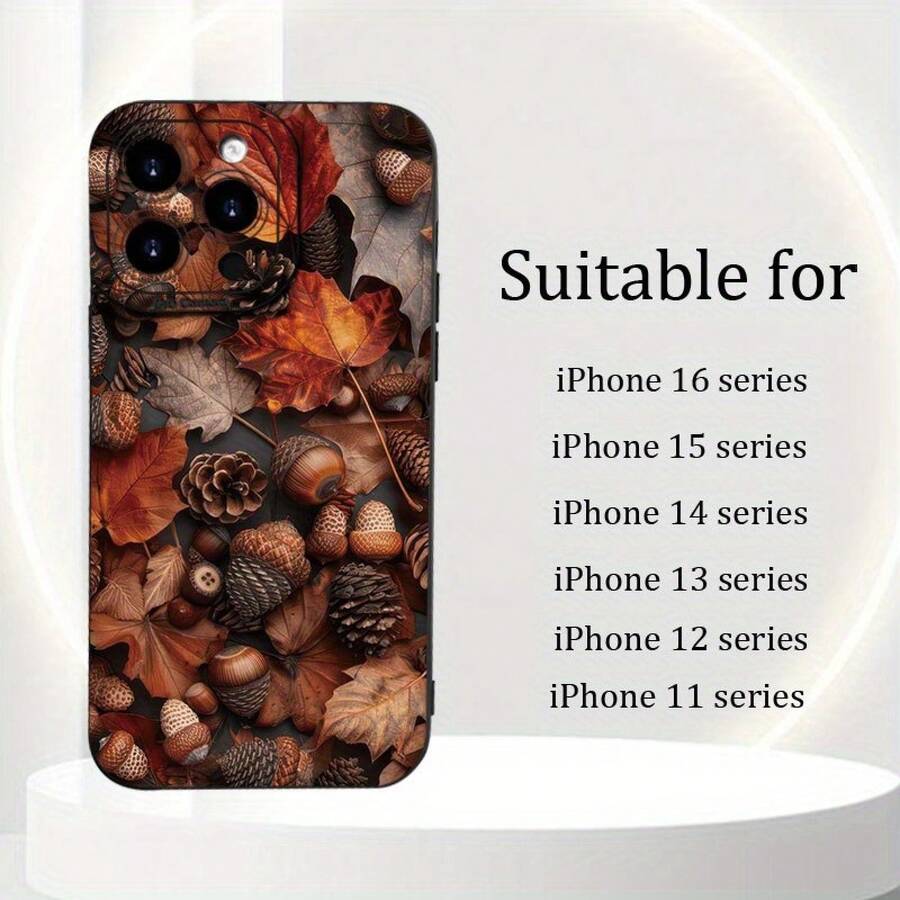 Funda para teléfono simple y reforzada, adecuada para todos los modelos de y . La funda es una carcasa mate de alta calidad, completamente nueva, con un creativo diseño de hojas de atardecer otoñal. Diseñada para ser a prueba de golpes y anti-caídas, es compatible con todos los modelos de , incluyendo 16, 15, 14, 13, 12, 11, X, XR, XS. Es un regalo adecuado para novio o novia, o como presente de cumpleaños. - (Un color) 1 unidad por paquete - Ver 1