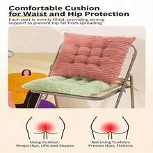 1pc Thick Solid Color 3D Embossed Seat Cushion, Soft And Plush Texture, Suitable For Home, Office And Long-Term Sitting, Tatami/Chair/Office Chair Pad - Corduroy Seat Cushion - View 8