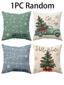 1/4 Stücke neue Weihnachtsmuster Kissenbezüge, weihnachtlich thematisierte Zierkissenbezüge, dekorative Kissenbezüge, quadratische Kissenbezüge, Weihnachtsdekoration, geeignet für Wohnzimmer, Sofa und Schlafzimmer Partydekoration, Kissenfüllung nicht enthalten 18x18 Zoll - Verschiedenfarbig - Übersicht 10