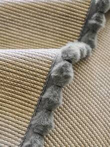 1pc Bohemian Style Tassel Solid Color Chenille Sofa Cover, Minimalist Unique Design, Adds Artistic Flair And Exotic Charm To Your Living Room, Creating A Comfortable And Fashionable Home Decor - Light Grey - View 10
