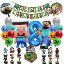 New Steve Pixel World MC-Themed Party Blue Number Balloon Set For Birthday Party Decorations - View 19