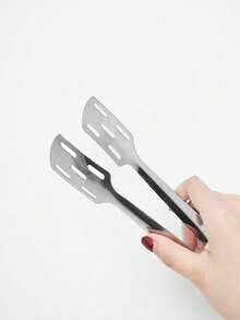 1pc/2pcs Premium Stainless Steel BBQ Food Tongs, Meat Tongs, Bread Tongs, Buffet Steak Spatula Food Clips Baking Tools, Suitable For Kitchen, Restaurant, Hotel, Valentine's Day Gift/Christmas/Thanksgiving/Mother's Day/Father's Day/Wreath Day - Silver - View 2