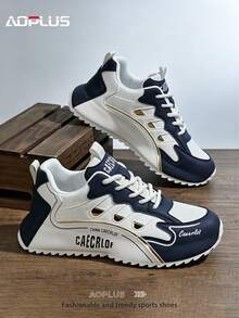 AoPlus Four Seasons New Men's Shoes Versatile Sneakers Non-Slip Breathable Casual Shoes Fashion Hot Selling Men's Board Shoes - 藍白色 - 查看 4