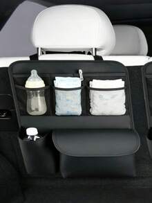 Multi-Pocket Car Seat Back Organizer, Baby Travel Storage Bag, Rear Seat Hanging Bag, Can Store Diapers, Bottles, Toys And Snacks - Multicolor - View 5