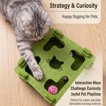 Cat Toy Self-Entertainment Boredom Relief Gadget, Kitten Pet Cat Puzzle Maze Felt Box With Hole, Teasing Bell Ball - View 10