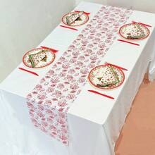 1pc Elegant Autumn Maple Leaf Table Runner - Polyester, Perfect For Home, Kitchen Or Dining Room Decor, Holiday Tabletop Decoration | Maple Leaf Pattern | Detailed Embroidery - Multicolor - View 2