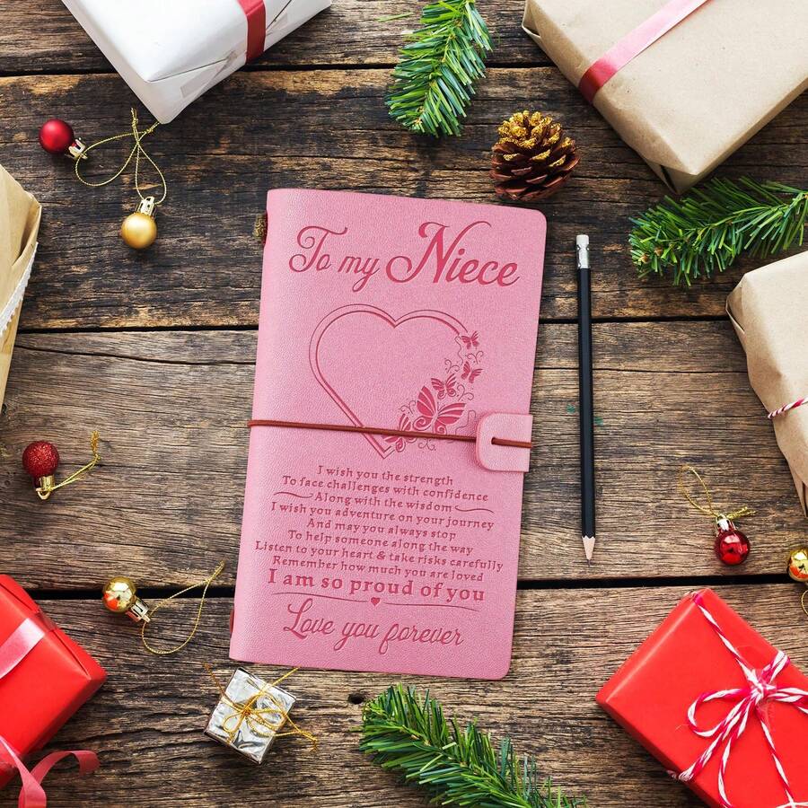 Gift For Niece From Aunt/Auntie, 140-Page Fill-In-The-Blank Diary, Mother's Day Birthday Christmas Gift, From Graduation To Enrollment, Pink, Gift From Aunt/Auntie/Uncle/Uncle - Multicolor - View 1