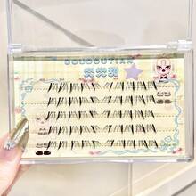 DOUDOUTIAN 50 Clusters Manga Lower False Eyelashes, Natural Lightweight Comic Style Lashes, Reusable Soft Lashes For Daily & Cosplay Makeup - View 4