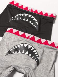 Hurley Boys Classic Boxer Briefs (2-Pack)-Discontinued - Black/Grey Shark - View 2