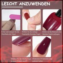 Press On False Nails - Burgundy - View 8