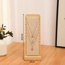 1 buah Set Stand Pajangan Perhiasan Kayu Linen, Dudukan Kalung, Tempat Anting, Rak Penyimpanan Gelang, Cocok untuk Fotografi Butik Ritel, Kombinasi yang Dapat Disesuaikan - MultiWarna - View 15