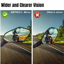 2 Pcs Cycle Mirrors Rear View Side Mirror For Scooter, ATV, Bike, Cruiser, Snow Bike, With M8 M10 Threaded Bolts, 7/8" Handlebar Mirror Mount Universal Cycle Mirrors, Compatible With Bike, Scooter, UTV, Dirt And More - Black - View 4