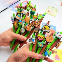 30pcs Creative Camping Leisure Ballpoint Pens, Random Patterns, Smooth Writing, Comfortable Grip, Holiday Party Gifts, Casual Beach, Student Teacher Office Staff Essential, Back To School Season, Perfect Treasure Gift For Friends - Sets - View 4