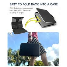 Foldable Laptop Sun Shade Hood - Privacy Hood With Adjustable Shoulder Strap, 16-Inch Portable Screen With Halo Effect, Suitable For Outdoor Work, Black, Laptop Protection, Durable Nylon Lining - A - View 11