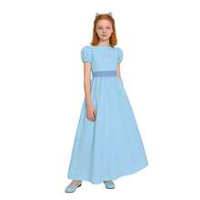 Disfraz de cosplay de Peter Pan, disfraz de cosplay de la princesa Wendy, traje de actuación de vestido largo. - Vestido de la princesa Wendy [vestido + accesorio para el cabello + cinturón] - Ver 5