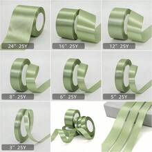 Olive Green Satin Ribbon, Fade-Resistant, Anti-Static, Suitable For Gift Wrapping, Hair Bows, Wedding Decoration, Floral Arrangement And Handmade Crafts, Essential For Gift Wrapping, Room Decoration Ribbon, Room Decoration Ribbon, Gift Box Decoration Ribbon. - Multiple Styles - View 2