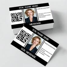 客製化優雅名片，可個性化姓名、聯絡資訊與 QR Code，高品質耐用卡紙，現代極簡設計，適用於社交拓展、企業禮品、邀請函與感謝卡 - 客製化名片 - 查看 5