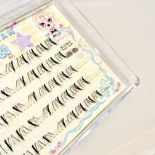 DOUDOUTIAN 50 Clusters Manga Lower False Eyelashes, Natural Lightweight Comic Style Lashes, Reusable Soft Lashes For Daily & Cosplay Makeup - View 6