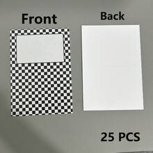 25/50 piezas Tarjetas de mesa con tema de carreras, tarjetas de mesa para fiesta de cumpleaños con patrón de cuadros blancos y negros, tarjetas de papel plegadas de 3.5in X 2.5in para nombres, etiquetas de alimentos, buffet de fiesta de cumpleaños - A - Ver 10