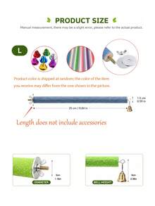 Parrot Colorful Frosted Perch With Bell, Multiple Sizes, Easy Installation, Claw Care, Anti-Slip Perch For Small And Medium Parrot Cages, Foot And Claw Care Training Supplies, Random Color - View 16