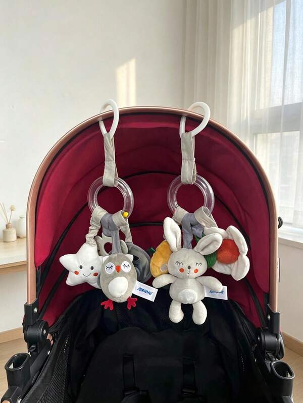 2pcs/1pc Mainan Gantung Kereta Bayi, Dengan Kertas Berkerut, Cincin Gigit, BB Sounder, Cermin Lucu, Mainan Kerincingan dan Cincin Gantung, Dirancang untuk Melatih Bayi Menggenggam, Cocok Sebagai Hadiah untuk Bayi Baru Lahir
