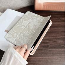 1件復古蕾絲花卉印花平板保護殼，附筆槽，兼容 iPad 10代 10.9吋 2022/Air 13(M3 2025)/Air 11(M3 2025)/11(A16 2025)，自動休眠/喚醒功能/時尚平板配件，兼容小米 5/5PR/6/6PRO/7/7PRO/Galaxy Tab S10+/S9/A9，兼容小米平板 5/6/7，兼容華為 Matepad - 彩色 - 查看 5