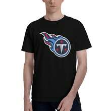 Tenn-Essee-Titans Men's T-Shirt, Soft And Stretchy Cotton, Round Neck, Comfortable Slim Fit, Breathable And Durable, Basic For Everyday Wear, Office Or Casual Outings - 黑色 - 查看 4