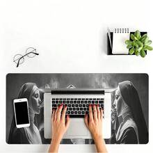 Extra-Large, Durable Mouse Pad Featuring A "Smoking Nun" Design-Suitable For Gaming, Office Work, Laptop Keyboards, And Desk Surfaces; Features Precision-Stitched Edges, A Non-Slip Rubber Base, And Multiple Size Options. - Mouse Pad - View 5