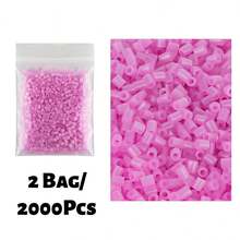 2000+ Stück Candy-Farben Y-Serie 2,6mm Perlen-Nachfüllung, einzeln verpackt, DIY-Anhänger Schlüsselanhänger, Schmuckherstellung Bastelbedarf, Abschlusszeit Schulanfang, Weihnachten, Party-Geburtstagsgeschenke, Mehrfarbige 2,6mm Perlen-Nachfüllset - 2,6 mm Puzzleperlen - Übersicht 16