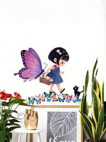 Swan Dancing Girl Butterfly Wall Sticker Self-Adhesive Home Decorative Background Wall Art Sticker Suitable For Children's Room - Multicolor - View 6