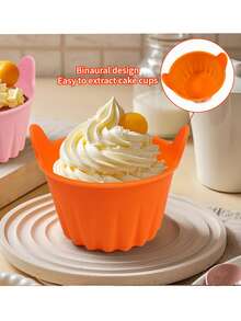 8pcs Air Fryer Baking Cups, Silicone Baking Pan, Muffin Cup Baking Cake Mold, Egg Tart Mold, Kitchen Accessories, Baking Tools, DIY Supplies - Multicolor - View 9