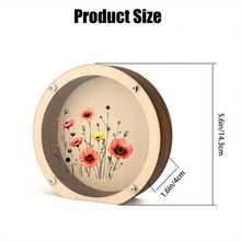 1pc Transparent Acrylic Window Wooden Coin Deposit Box, Floral Design Cash & Coin Storage Box, Unique Desktop Decor Craft, Suitable As Birthday Gift For Friends And Family, Storage Box For Organizing, No Electricity Required - A - View 4