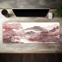 A Large Gaming Mouse Pad Featuring A Colorful Line-Art Design Of A Lakeside Landscape. It Comes With A Non-Slip, Washable Rubber Base And Precision-Stitched Edges; Suitable For Use As A Desk Mat, It Is Also Ideal For Office Settings. - Mouse Pad - View 14