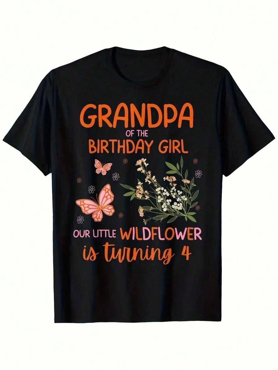 Vibrant Monarch Butterfly Print, Lightweight And Breathable, Short Sleeve, Round Neck, Casual T-Shirt For Everyday Wear, Outdoor Sports, Spring/Summer/Autumn, Sizes XL - 5XL - 黑色19 - 查看 1