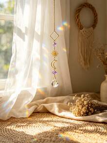1pc Dreamy Amethyst Prism Suncatcher, Rainbow Maker Window Hanging Decor, Suitable For Room, Home, Bedroom, Wall, Patio And Outdoor Decoration, Ideal Gift For Birthday, Graduation, Mother's Day, Valentine's Day And Christmas, Perfect Gift For Female Friends - Multiple Styles - View 8