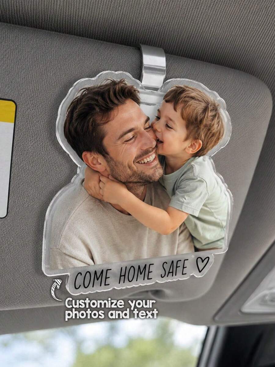 客製化壓克力「Dad」照片車用夾 - 個性化「Dad Driving」遮陽板裝飾 - 適合父親節送給爸爸或爺爺的完美禮物 - 多色13 - 查看 1
