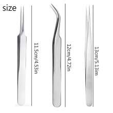 3pcs Stainless Steel Precision Pointed Tweezers Set, Curved + Straight Precision Tweezers, Precision Tweezers For Phone Repair, High Hardness Durable Precision Tweezers Set, Precision Tweezers Set For Chip Soldering - C-Silver - View 5