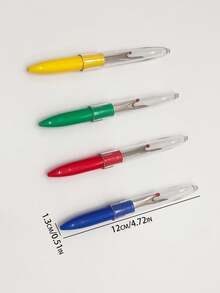 4 pièces Découdiseuses colorées, outils de coupe de fil tranchants avec capuchons de pour la couture / le patchwork / la broderie, accessoires portables pour l'artisanat DIY - tire-fil à coudre - Voir 4