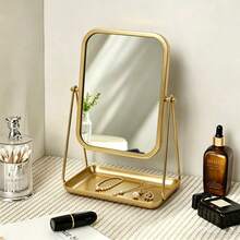 1pc Minimalist Freestanding Makeup Mirror, Home/Dorm Vanity Mirror - Multicolor - View 6