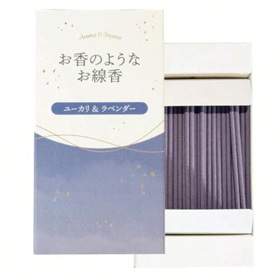 カメヤマ お香のようなお線香 ユーカリandラベンダー 約50g 約200本 煙少ないお香  線香  かとり線香 - 写真のように - チェックする 1